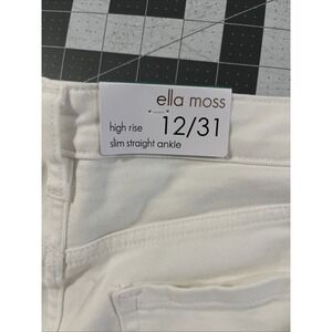Ella Moss Jeans Size 12 / 31 White Hi-Rise Slim Straight Ankle Junior - New